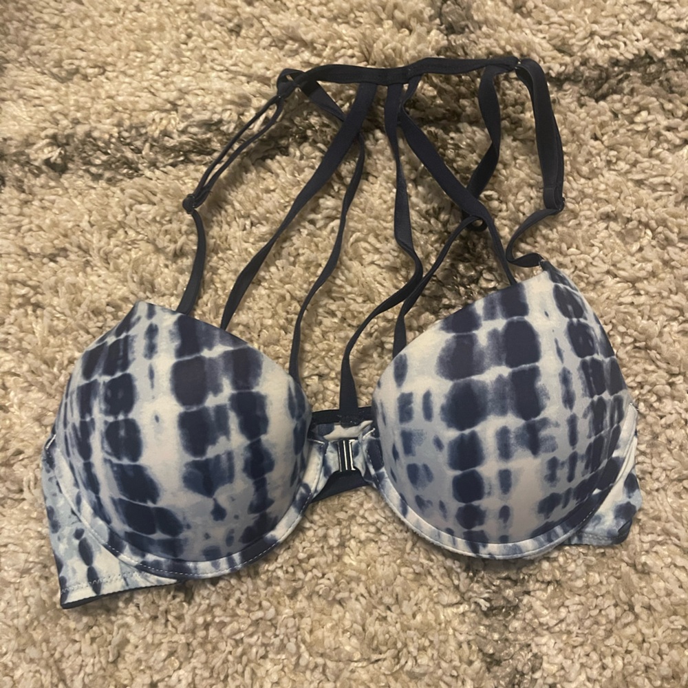 Victoria secret PINK Blue and White Patterned Bra